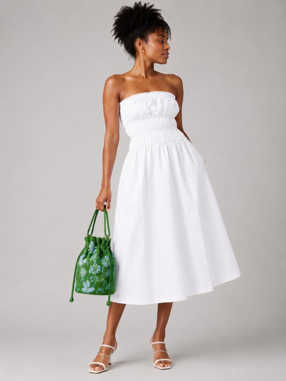 Kate Spade x Target Beaded Classic Rose Bucket Bag Green Blue NWOT